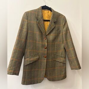 Magee Plaid Women's blazer / jacket - size 8UK (US 4) - elbow patches- 100% wool